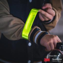 Salzmann Envoltório de tapa reflexivo de alta visibilidade – braçadeira de segurança para corrida noturna, ciclismo, caminhada – feito com Scotchlite 3M - Image 2