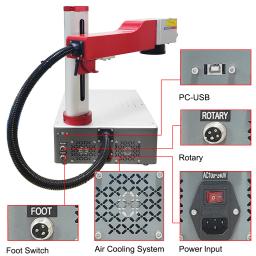 Máquina de Marcação a Laser Hunst Pequena, 30W 50W Portátil, Dobrável, Mini Gravador a Laser de Fibra, Presente DIY para Gravação, Gravação de Joias em Metal - Image 3