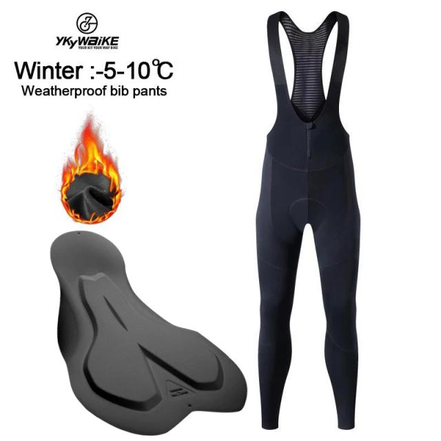 Ykywbike Calças de Ciclismo Térmicas de Inverno Masculinas com Zíper YKK e Forro em Lã