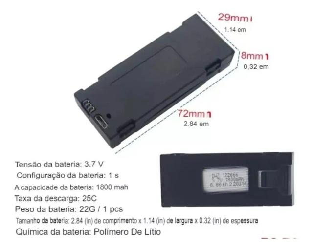 DLI Mini Drone Bateria de Reserva 3,7v 1800mAh Aplicado a NEO/E99/E88/E99PRO/Y3/M3/Y3max/M3max/V88/DLI-09