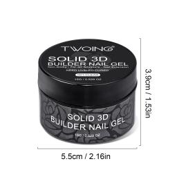 Twoing 15g transparente e branco antiaderente gel de extensão de mão 3d moldar escultura arte do prego gel duro sólido para unhas falsas - Image 4