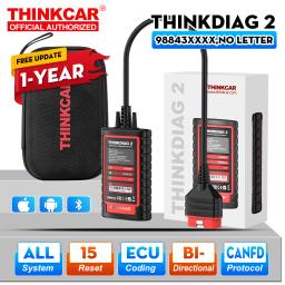 THINKCAR ThinkDiag 2 Ferramenta de Diagnóstico OBD2 com Protocolo CanFD, 15 Serviços de Redefinição, 1 Ano Grátis, Codificação Bidirecional de ECU - Image 1