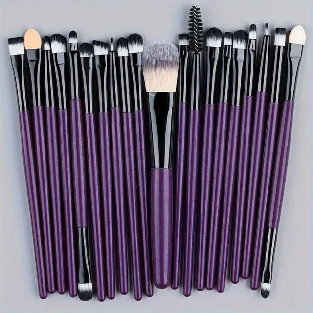 Maquiagem Brush Set Delineador para Olhos Cosméticos Fundação Bochechas 20 peças