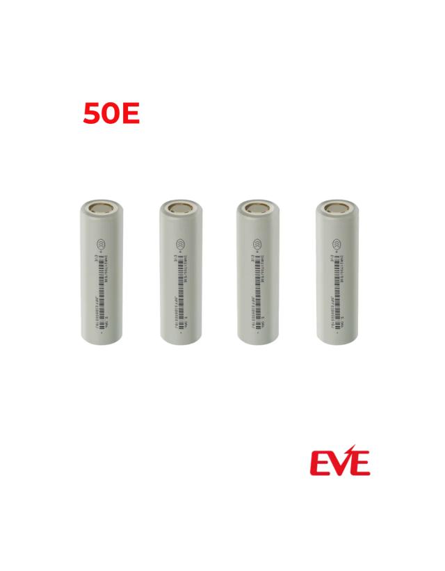 Kit 4 Baterias EVE Li-Ion Recarregável 21700 5000mAh 3,6V 50E
