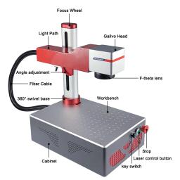 Máquina de Marcação a Laser Hunst Pequena, 30W 50W Portátil, Dobrável, Mini Gravador a Laser de Fibra, Presente DIY para Gravação, Gravação de Joias em Metal - Image 2