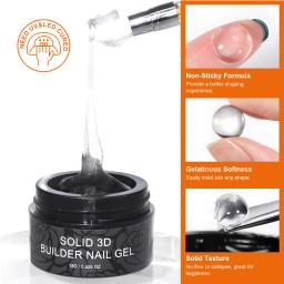 Twoing 15g transparente e branco antiaderente gel de extensão de mão 3d moldar escultura arte do prego gel duro sólido para unhas falsas - Image 3