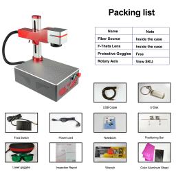 Máquina de Marcação a Laser Hunst Pequena, 30W 50W Portátil, Dobrável, Mini Gravador a Laser de Fibra, Presente DIY para Gravação, Gravação de Joias em Metal - Image 5