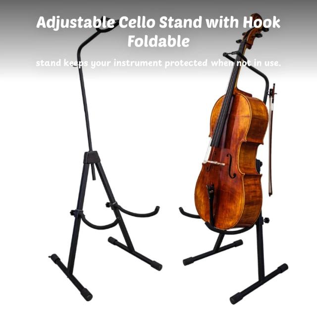 Suporte de Metal para Violoncelo Dobrável Gancho Antiderrapante 120cm