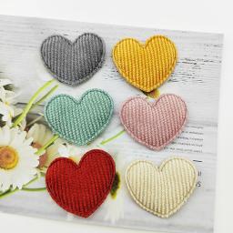 100 pçs/lote 3.5*3cm acolchoado coração apliques para roupas diy chapéu ornamento headwear grampos de cabelo acessórios - Image 6