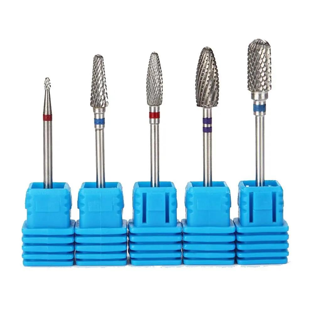 5 pçs fresa de aço de tungstênio para manicure remoção gel verniz rebarbas prego brocas conjunto - Image 1