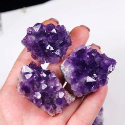 Natural cru ametista quartzo roxo cristal cluster pedras de cura espécime decoração para casa artesanato decoração ornamento - Image 4
