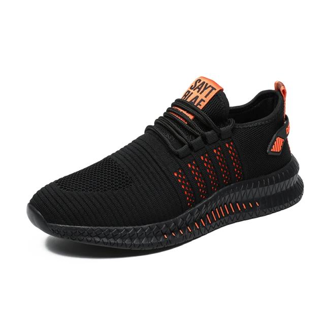 Moda tênis leve masculino sapatos casuais respirável calçado masculino rendas até sapato de caminhada