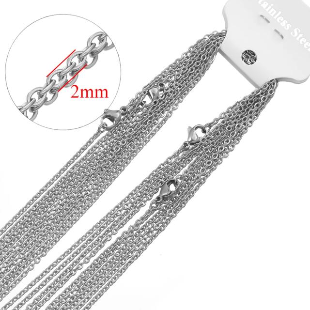 Cadeias de Aço Inoxidável para Joias Cuban Link 50cm 10 Peças