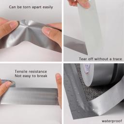 Super pegajoso pano fita adesiva tapete piso fitas à prova dwaterproof água de alta viscosidade prateado cinza fita adesiva diy decoração para casa 10 metros - Image 3