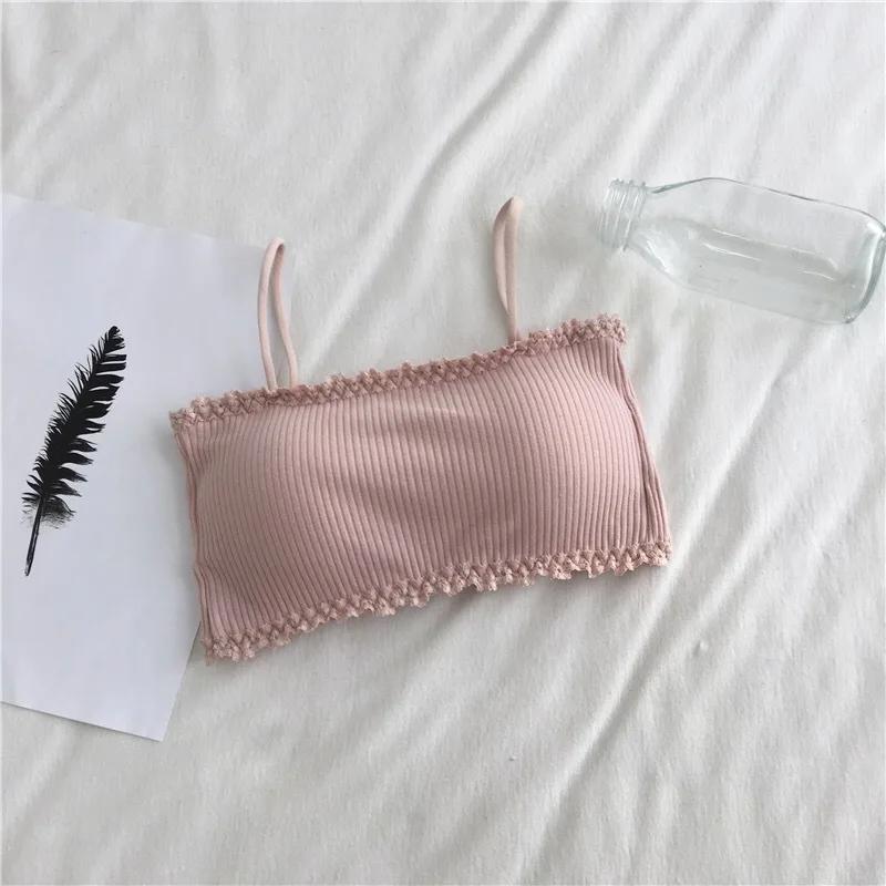 Sutiã de algodão feminino tubo superior sutiã feminino suspender roupa interior bela regata sem costura conforto sutiã esportivo sutiã de renda topos - Image 1