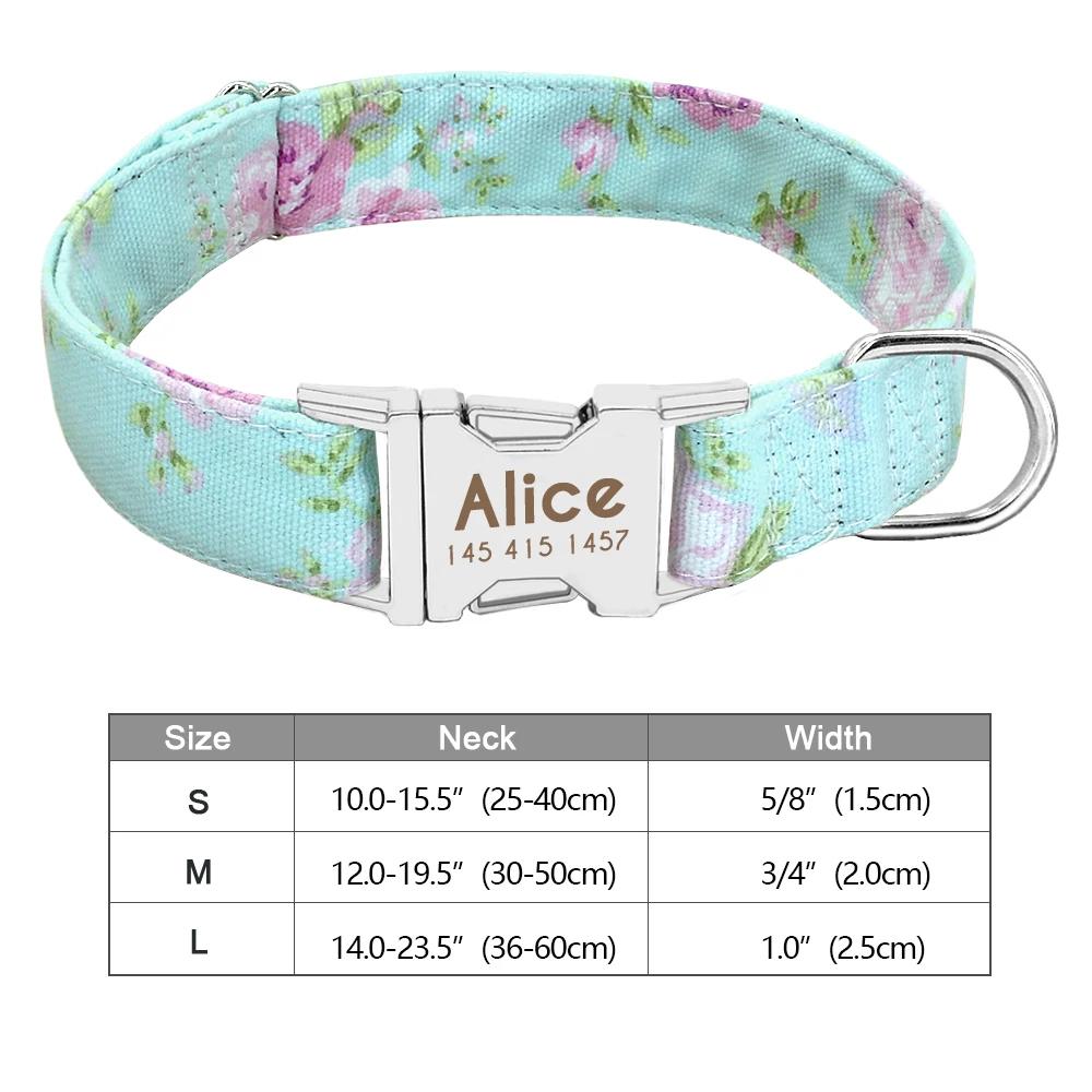 Acessórios personalizados para cães, coleira de nylon impressa para animais de estimação, coleira de identificação para cães, identificação gravada gratuita para cães pequenos, médios e grandes - Image 1