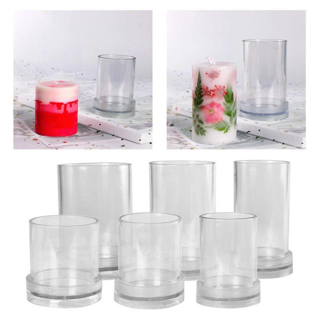Molde de Plástico para Velas Cilindro Transparente DIY 1 Peça