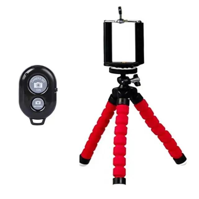 Tripé Flexível Polvo com Obturador Remoto para Smartphone e iPhone