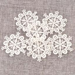 Flor branca renda apliques malha guarnição para costurar em tecido guipure suprimentos de casamento decoração de casa - Image 5
