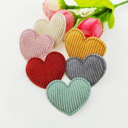 100 pçs/lote 3.5*3cm acolchoado coração apliques para roupas diy chapéu ornamento headwear grampos de cabelo acessórios - Image 1
