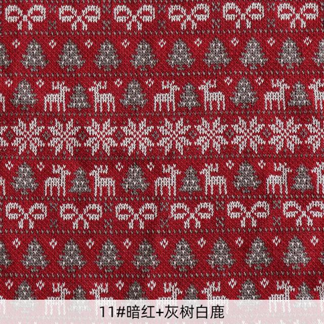 Tecido de malha jacquard com agulha grossa colorida, tecido de costura de natal para roupas de bonecas diy ou decoração têxtil para casa tj1302