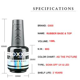 OXXI 15ml Base e Top Coat para Esmalte em Gel, Verniz Semipermanente, Top Coat de Borracha, Base Coat, Gellac UV LED, Esmalte Permanente - Image 2