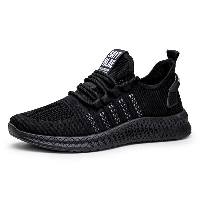 Moda tênis leve masculino sapatos casuais respirável calçado masculino rendas até sapato de caminhada