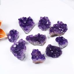 Natural cru ametista quartzo roxo cristal cluster pedras de cura espécime decoração para casa artesanato decoração ornamento - Image 2