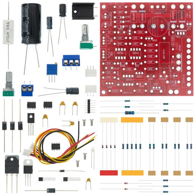 Fonte de Alimentação Regulada DC 0-30V 2A-3A Ajustável Kit DIY