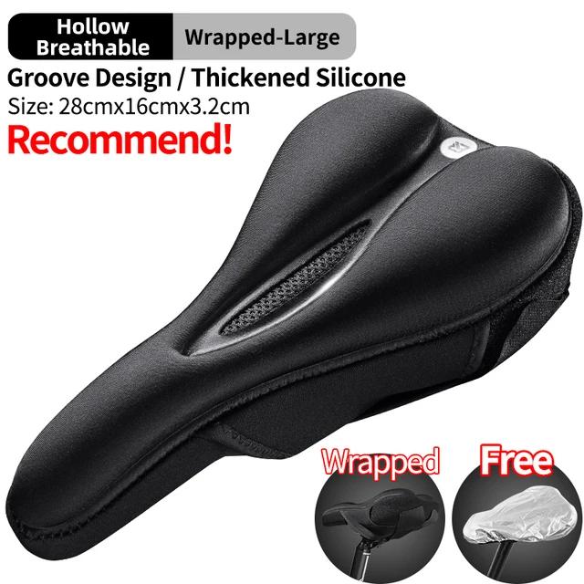 Rockbros silicone bicicleta sela oco respirável mtb bicicleta capa de almofada do assento mat sílica gel sela acessórios de ciclismo parte