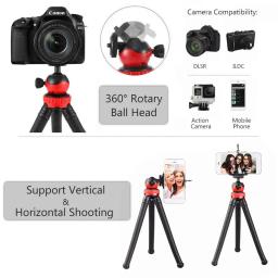 Tripé de mesa portátil flexível polvo travelmobile telefone tripé suporte monopé selfie vara para iphone dslr câmera gopro - Image 5