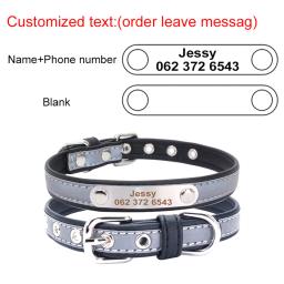 Gravar coleira reflexiva para cães, coleiras personalizadas para animais de estimação, etiqueta de identificação de gato para animais de estimação pequenos, médios e grandes, nome, número de telefone, correntes, presente para cães - Image 2