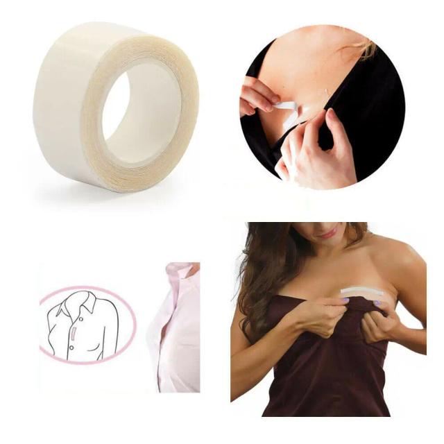 Fita Adesiva Dupla Face Transparente para Vestidos e Lingerie - 3 a 9 Metros