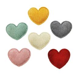 100 pçs/lote 3.5*3cm acolchoado coração apliques para roupas diy chapéu ornamento headwear grampos de cabelo acessórios - Image 2