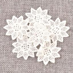 Flor branca renda apliques malha guarnição para costurar em tecido guipure suprimentos de casamento decoração de casa - Image 4