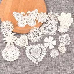 Flor branca renda apliques malha guarnição para costurar em tecido guipure suprimentos de casamento decoração de casa - Image 2