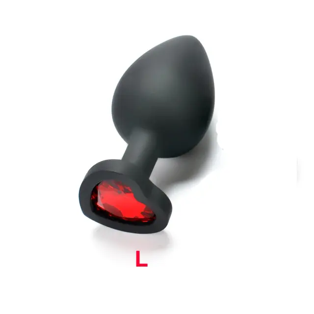 Plugue Anal de Silicone com Base Coração - Massagem e Expansão Anal - Para Homens e Mulheres - 1 Unidade