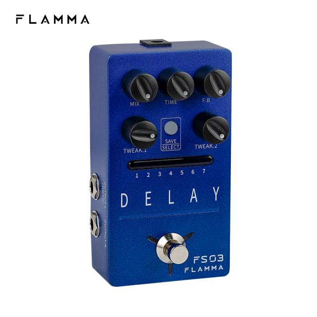 FLAMMA FS03 Pedal de Efeitos de Guitarra Delay Estéreo 6 Efeitos com Looper 80s