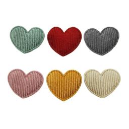 100 pçs/lote 3.5*3cm acolchoado coração apliques para roupas diy chapéu ornamento headwear grampos de cabelo acessórios - Image 4