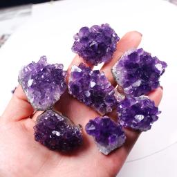 Natural cru ametista quartzo roxo cristal cluster pedras de cura espécime decoração para casa artesanato decoração ornamento - Image 5