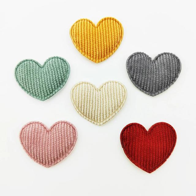 100 Pçs Coração Acolchoado 3.5x3cm Apliques para Roupas e Acessórios