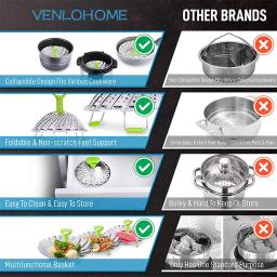 9 Polegada de aço inoxidável lótus vapor bandeja dobrável alimentos vapor vegetal frutas cesta alimentos malha vapor rack cozinhar panelas - Image 6
