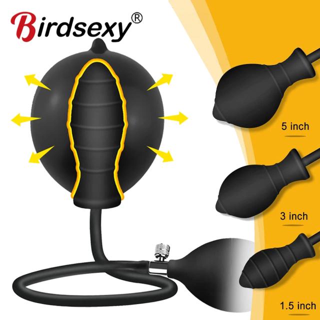 Plugue anal inflável enorme, bomba de vibrador grande, dilatador anal vaginal, expansível, massageador de próstata, plugue anal, bolas anais, brinquedos sexuais