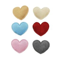 100 pçs/lote 3.5*3cm acolchoado coração apliques para roupas diy chapéu ornamento headwear grampos de cabelo acessórios - Image 3