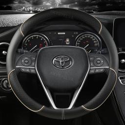 Capa de couro para volante de carro, 38cm, para toyota corolla fortuner sequoia auris avensis yaris vios celica 86 rav4 4runner C-HR - Image 5