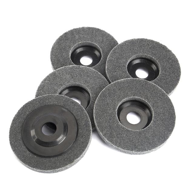 Disco de polimento de fibra de nylon de 4, 4,5 e 5 polegadas (100/115/125mm), disco abrasivo não tecido para polimento e lixamento de metal, pacote com 2/5/10 peças.