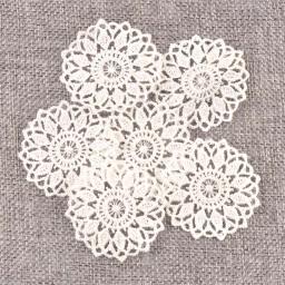 Flor branca renda apliques malha guarnição para costurar em tecido guipure suprimentos de casamento decoração de casa - Image 6