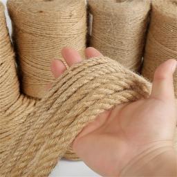 Corda de juta natural de 1mm-14mm, fita para artesanato, faça você mesmo, cordão de juta vintage, linha de costura, festa de casamento, natal, decoração de casa - Image 1