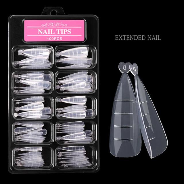 Formas para Unhas em Gel Poligel Transparente 100 Unidades