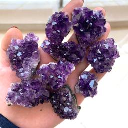 Natural cru ametista quartzo roxo cristal cluster pedras de cura espécime decoração para casa artesanato decoração ornamento - Image 6